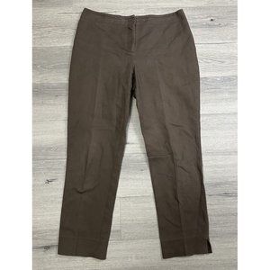 Chicos Pants Women .5 Size 6 Slacks Taupe Brown Ankle Preppy Business